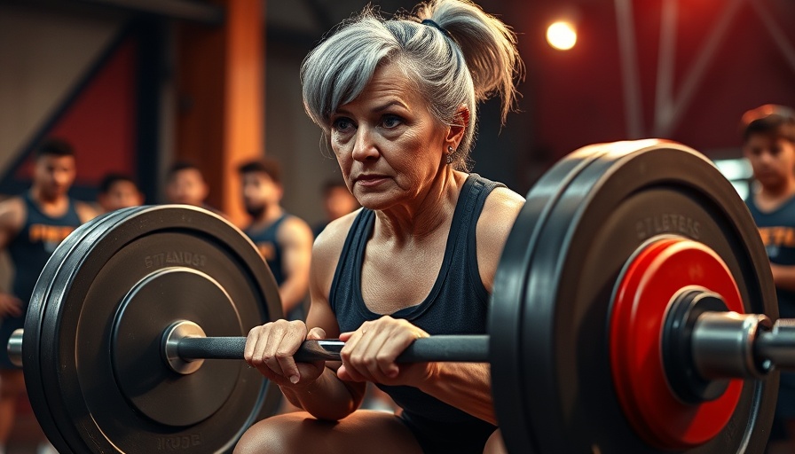 Britain's Strongest Grandmother lifting weights at powerlifting event