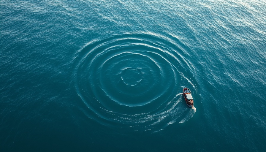 Circular ocean ripple observed from a boat, Positive Business News.