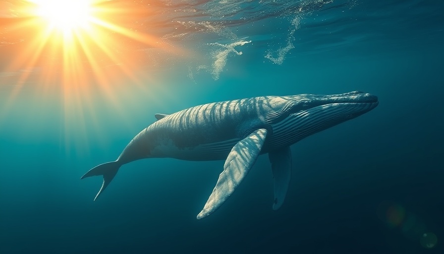Serene humpback whale swimming in ocean at sunset for Global Ocean Treaty news.