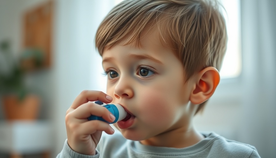 2-in-1 inhaler used by a child to reduce asthma attacks indoors.