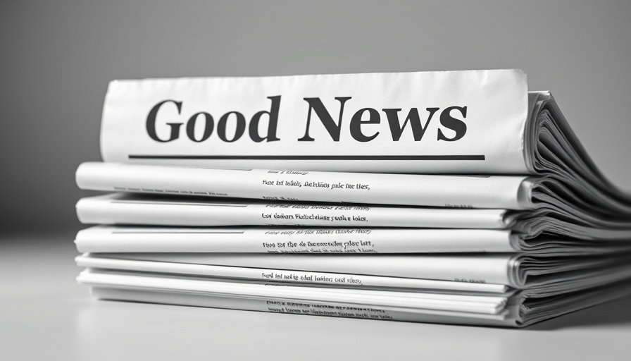 Positive business news headline on newspaper stack in black and white.