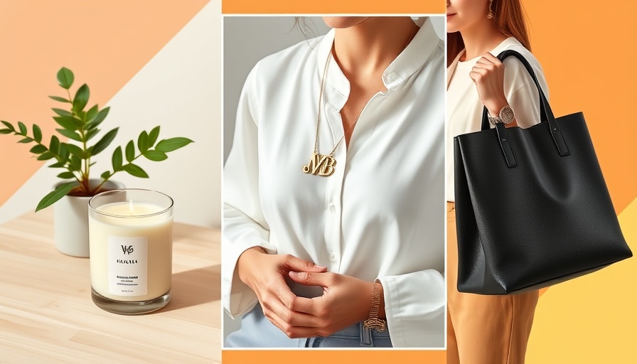 Eco-friendly gifts for mom collage, candle, necklace, handbag.