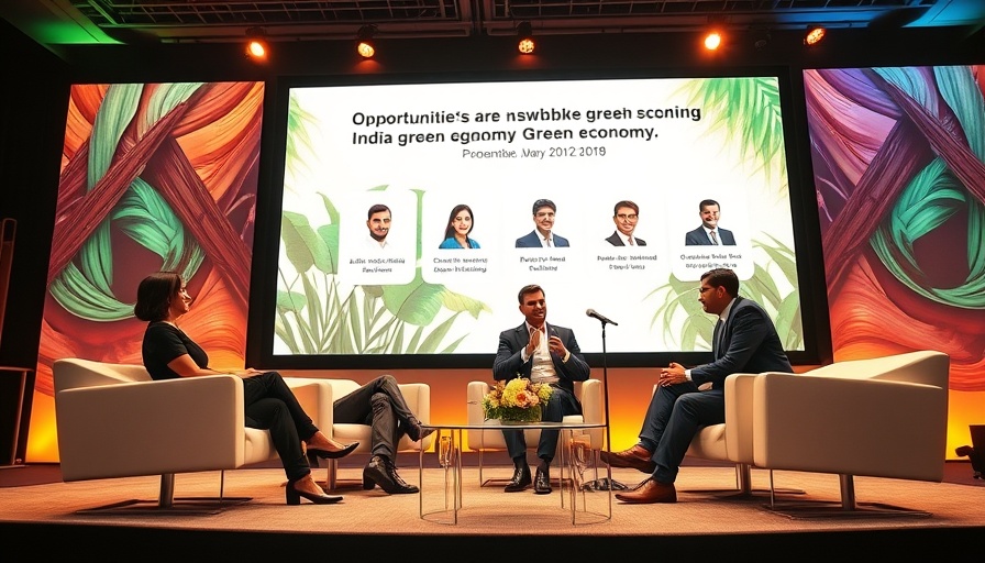 Panel discussion on India's green economy opportunities at a conference.