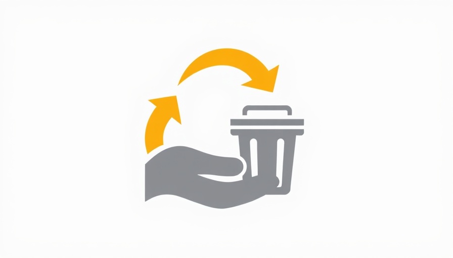 Minimalistic abstract logo of hand and bin for transforming corporate waste into social impact.