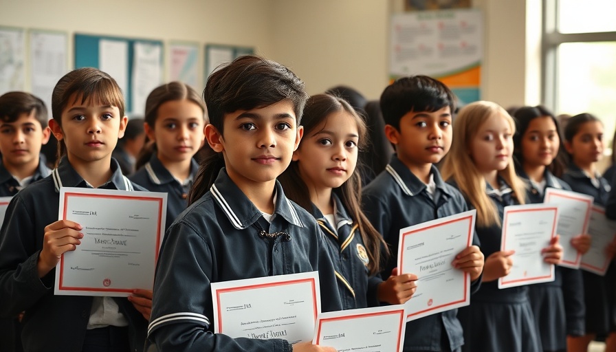 Students holding certificates in line for internship programme.