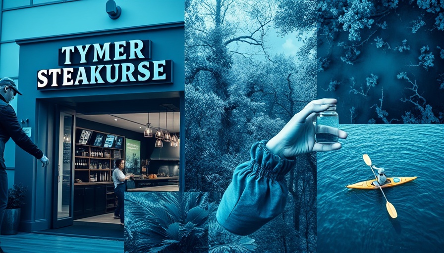 Collage showcasing positive business news in blue tones.