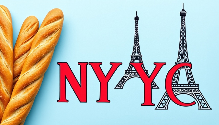 New York Times global newspaper symbolized with baguettes and Eiffel Tower