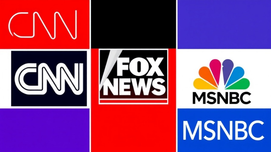 Cable news ratings logos including CNN, Fox News, and MSNBC