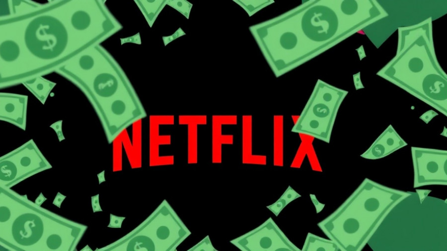 Netflix bid for Warner Bros. Discovery concept with dollar bills.