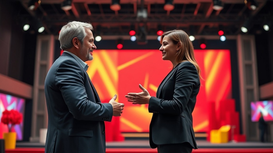Coca-Cola AI Holiday Ad discussion on stage with vibrant backdrop.