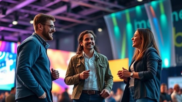 Panel discussing YouTube marketing strategies at a conference.