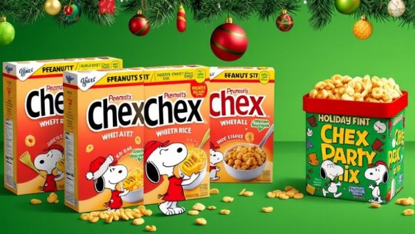 Albertsons new ad format featuring Chex holiday campaign.