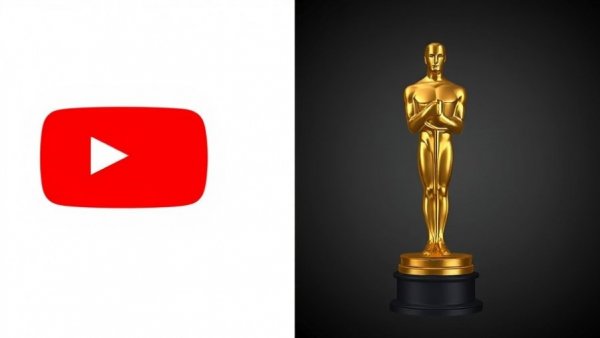 YouTube and Oscars logos for live stream announcement.