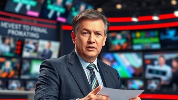 Professional news anchor delivering Top TV News Stories of 2025