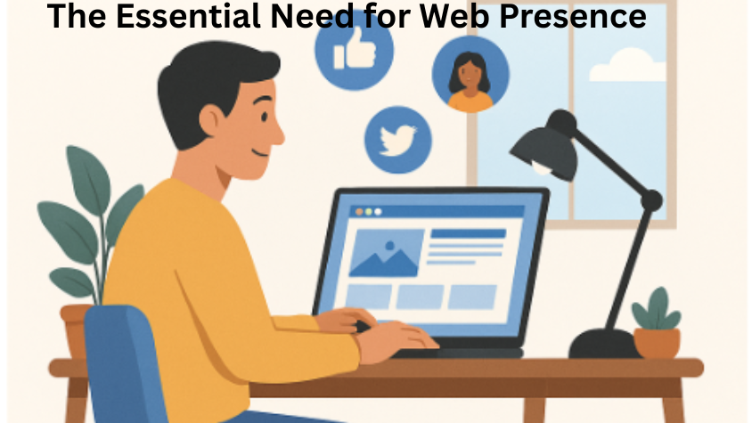 Person building a web presence on a laptop, symbolizing the first step before starting SEO