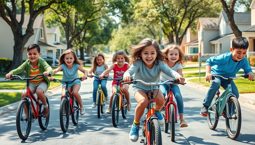 Kids biking in suburb for Cheerios back-to-school campaign