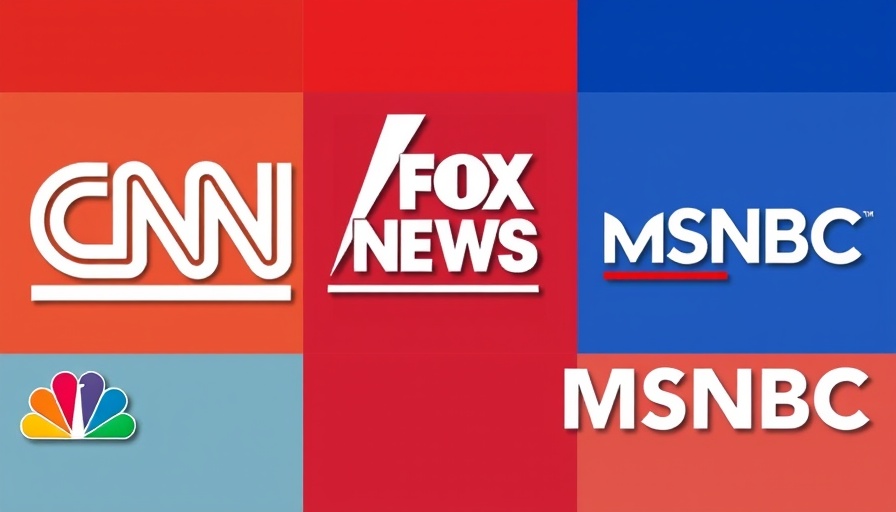 Cable news ratings graphic showing logos of CNN, Fox News, and MSNBC.
