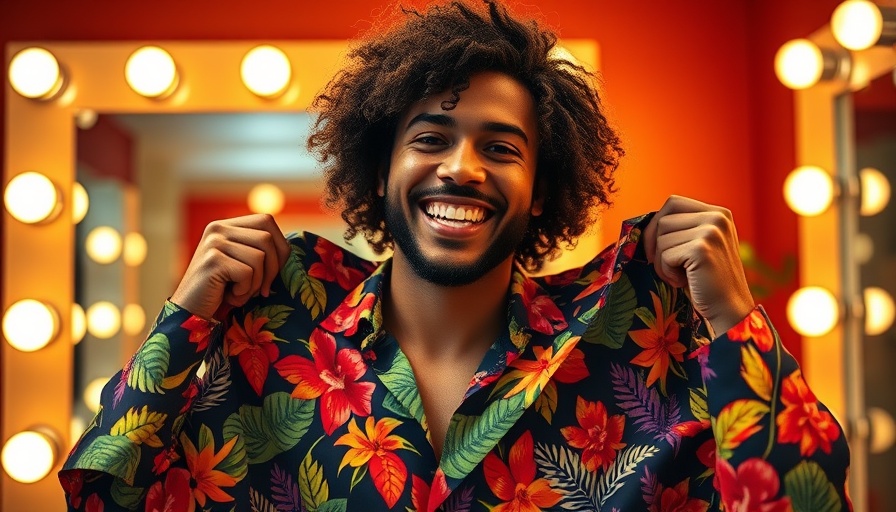 Weird Al Prudential Marketing Shift: man holding colorful shirts