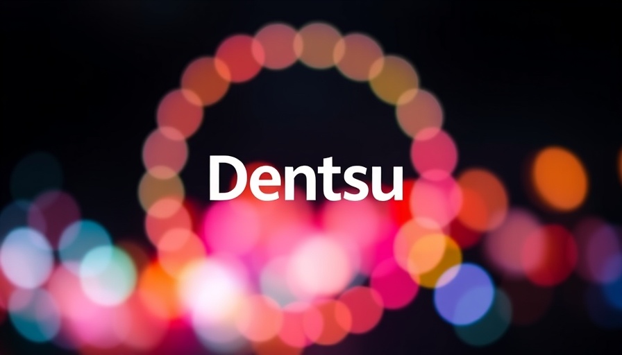 Dentsu Group vibrant logo with glowing bokeh effect.