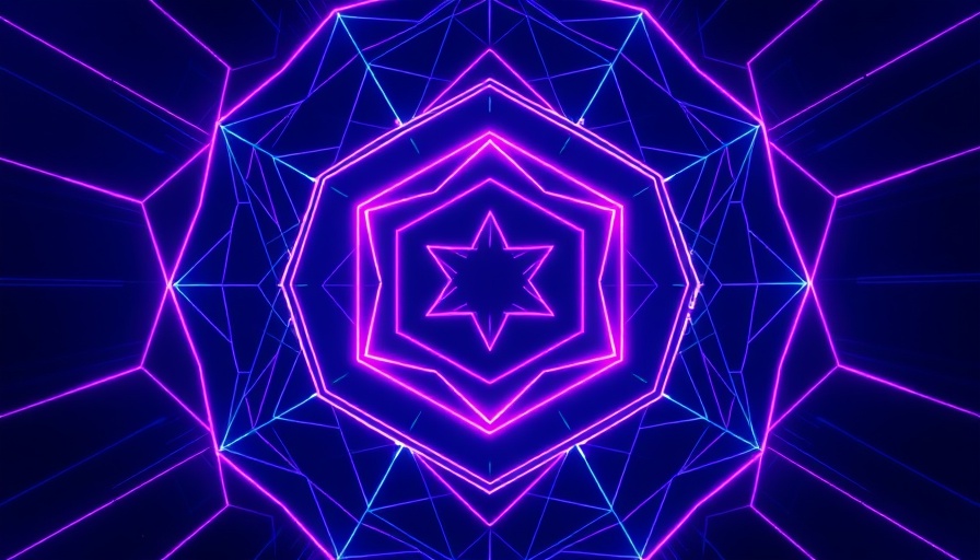 Neon geometric design with hexagonal pattern for Financial Literacy for Affiliate Marketers