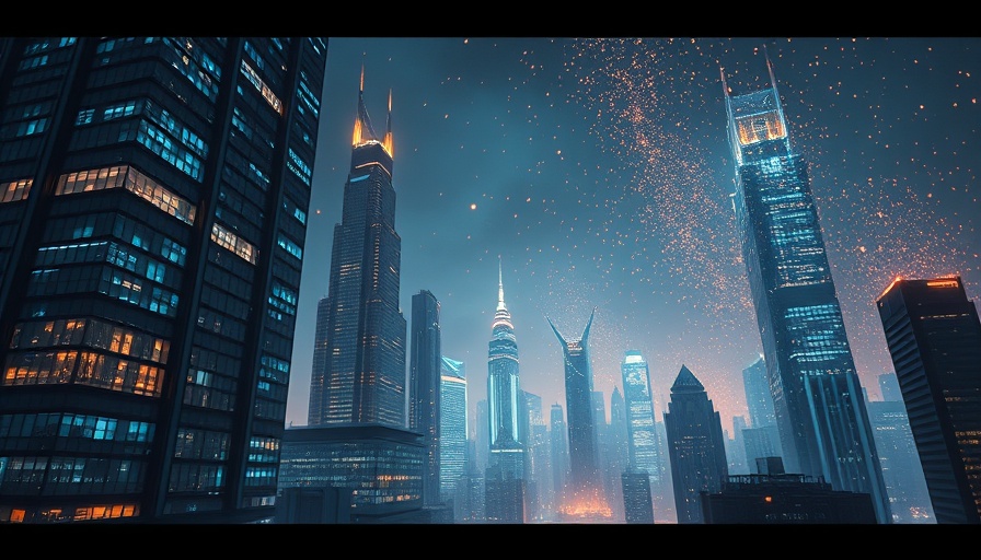 Futuristic cityscape illustrating GPS signal challenges in vibrant urban settings.