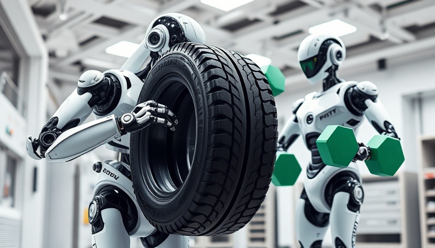 AI marketing software represented by robots interacting with objects.