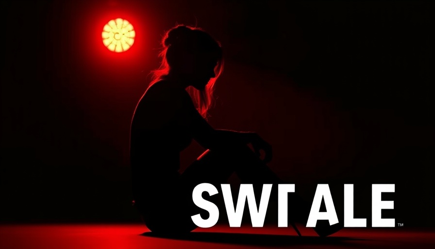 ChatGPT adult mode depiction with woman silhouette and red spotlight.