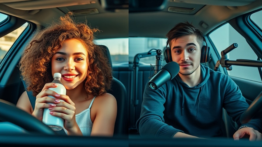 Online discussion with Sora 2 and n8n: woman with a product and man with microphone.