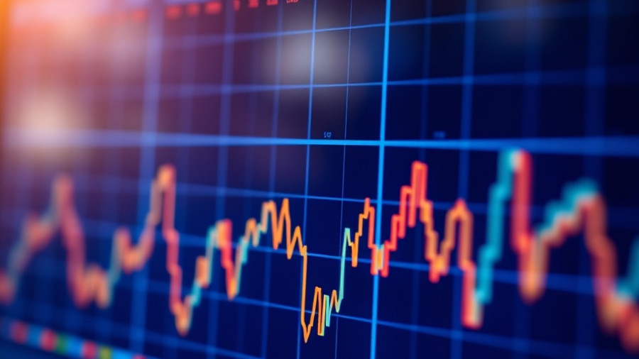 Dynamic financial chart depicting AI learning in credit ratings trends.