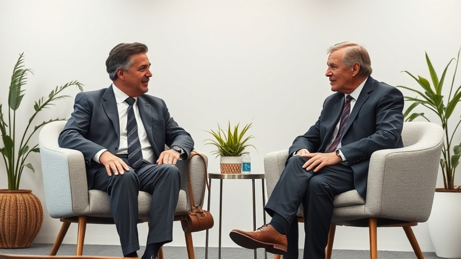 Technology conference discussion on AI learning with two men on stage.