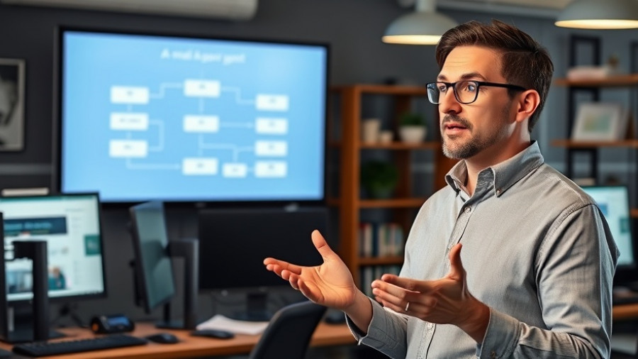 Build Your First AI Email Agent tutorial in a modern office setting.