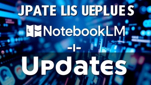 NotebookLM AI Update graphic with bold announcement.