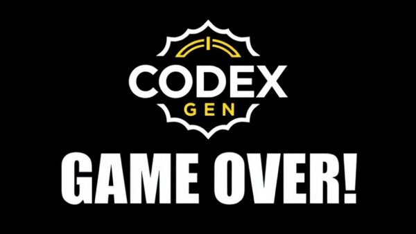 OpenAI Codex integration graphic with 'Game Over!' text.