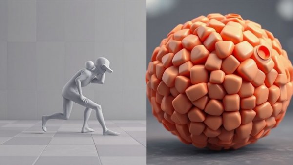 Illustration of advanced game physics evolution from 2024 to 2025.