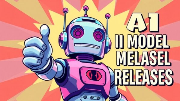 Retro robot celebrating top AI reviews in colorful 1950s style.