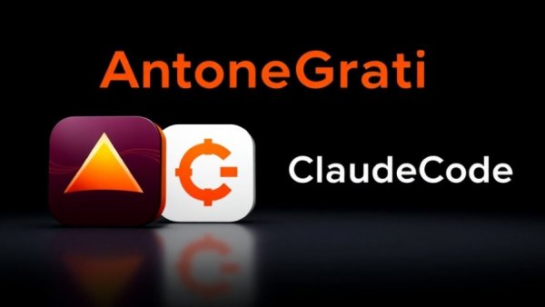 Bold graphic with AntiGravity and ClaudeCode icons on dark background.