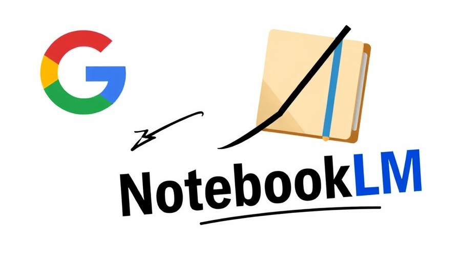 Google logo with 'NotebookLM' update, bold graphic.