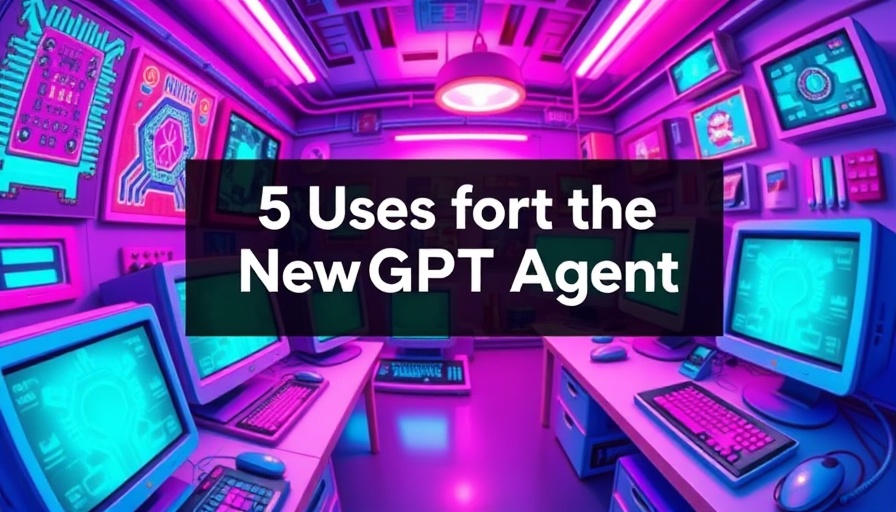 ChatGPT Agent uses in business displayed on retro-themed screens.