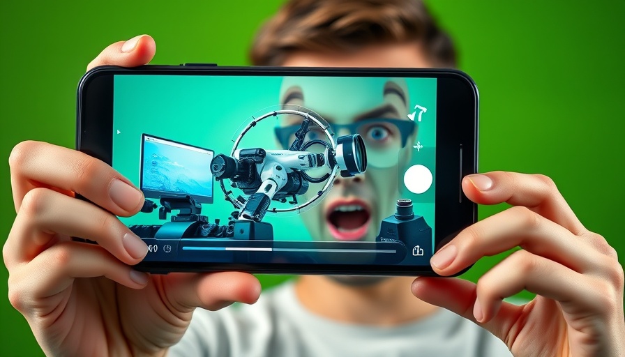 AI SEO Strategies: Surprised man with smartphone displaying AI.
