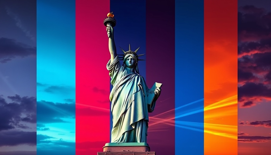 AI relighting technology demonstration with Statue of Liberty in vibrant colors.