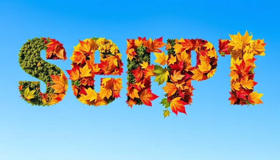 Creative text 'sept' with autumn foliage design.