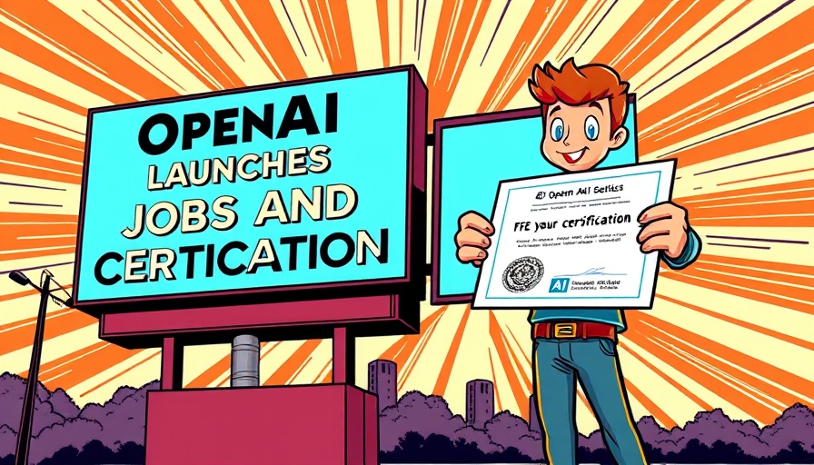 Retro image of OpenAI jobs and certifications announcement.