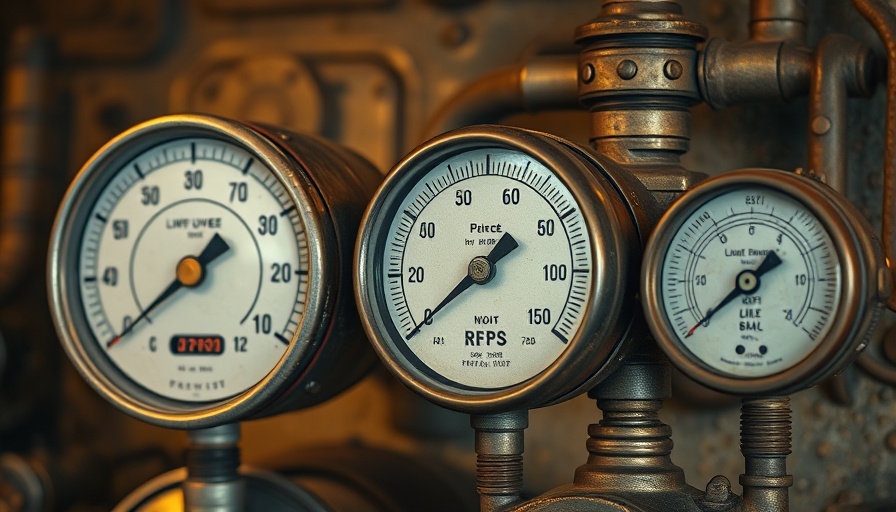 Close-up of vintage pressure gauges testing enterprise readiness.
