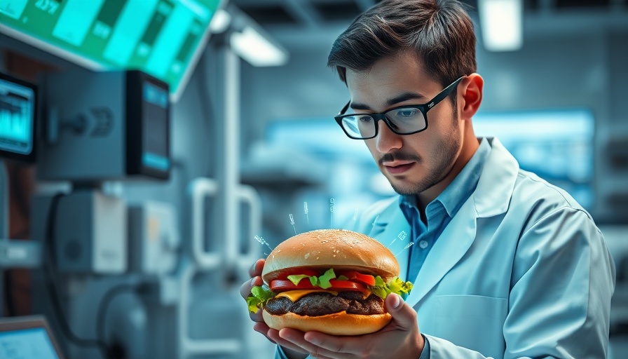 AI marketing laboratory scene with futuristic technology.