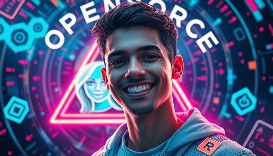 Dynamic futuristic design with digital art and smiling young man, Precise Human Video Generation.