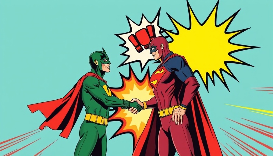Agents Payment Protocol AP2 comic-style superhero meeting.