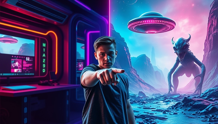 AI video technology represented with futuristic and alien landscapes