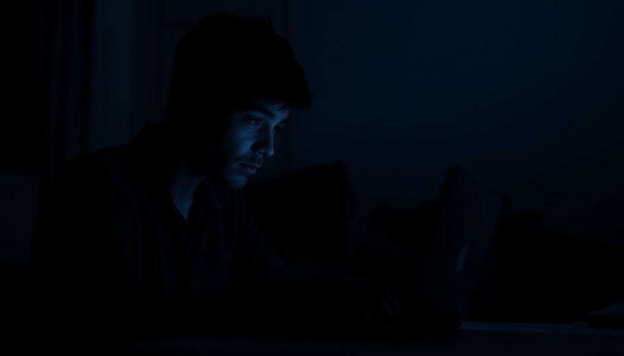 Silhouette of person using laptop in dark room, Start Using AI Today.