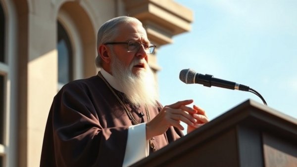 Religious figure giving a speech about Pope Leo XIV lung cancer diagnosis
