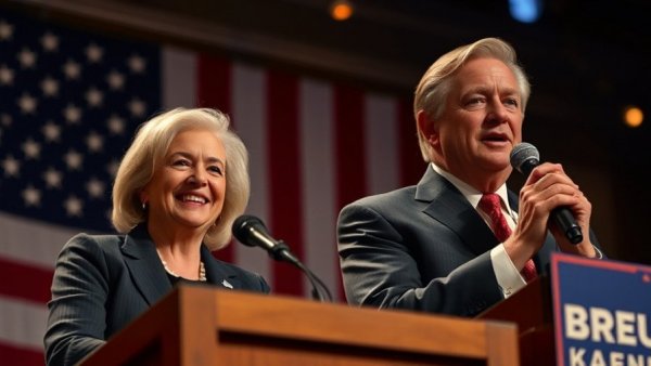 Michigan Senate Race candidates speaking at an event.
